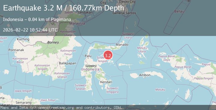 Map of Minahassa Peninsula, Sulawesi