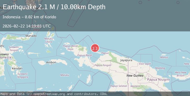 Map of West Papua Region, Indonesia