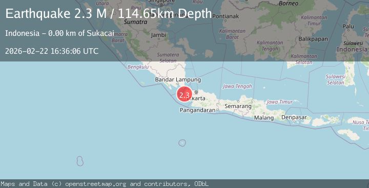 Map of Sunda Strait, Indonesia