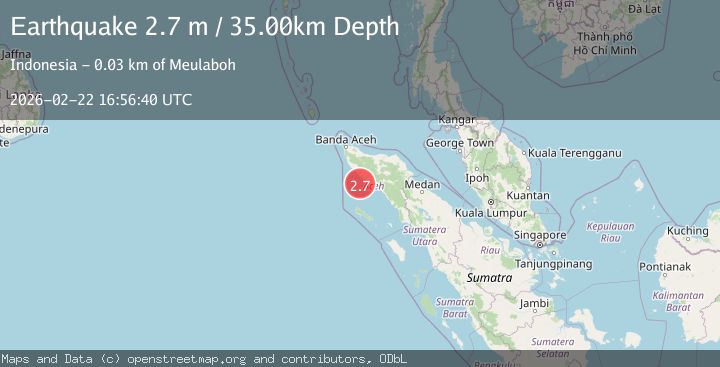 Map of Northern Sumatra, Indonesia