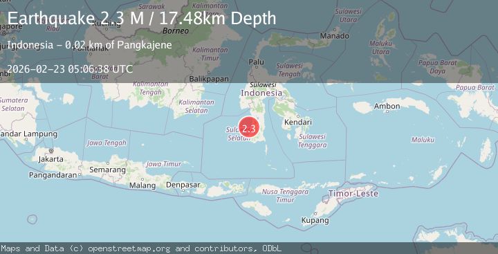 Map of Sulawesi, Indonesia