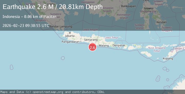 Map of Java, Indonesia