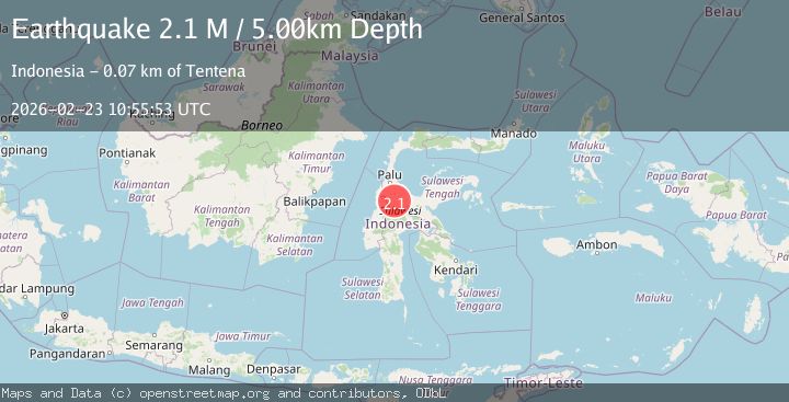 Map of Sulawesi, Indonesia