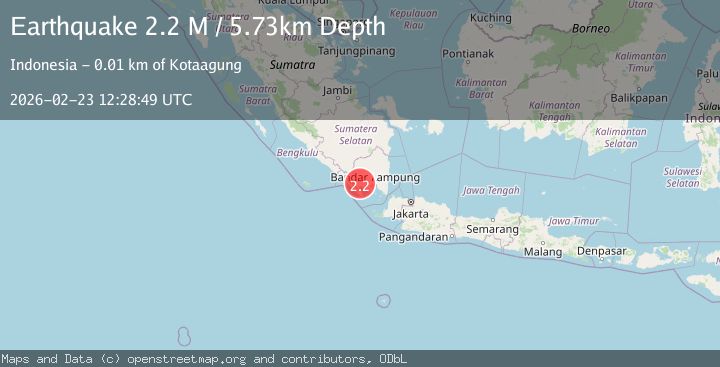 Map of Southern Sumatra, Indonesia