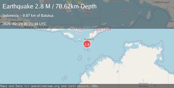 Map of South of Timor, Indonesia
