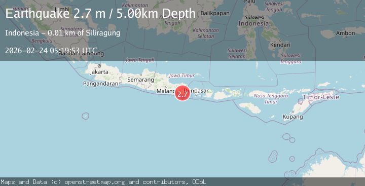 Map of Bali Region, Indonesia