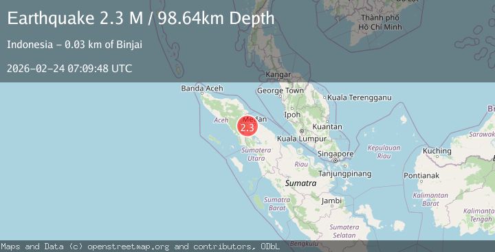 Map of Northern Sumatra, Indonesia