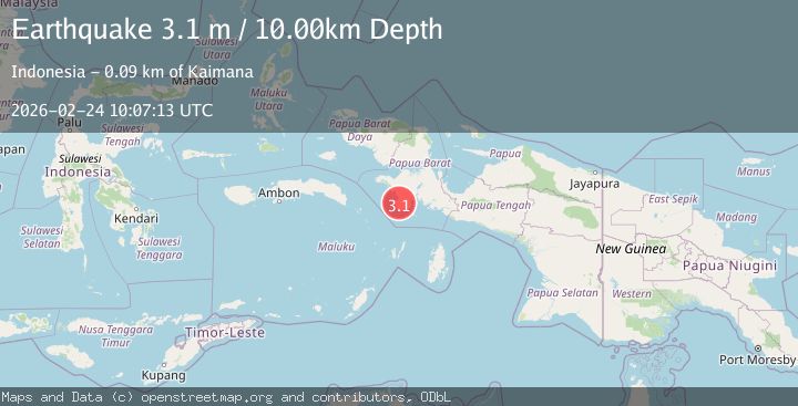 Map of West Papua Region, Indonesia