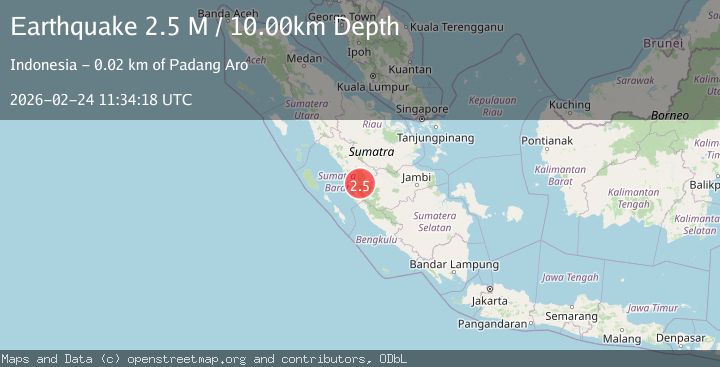 Map of Southern Sumatra, Indonesia