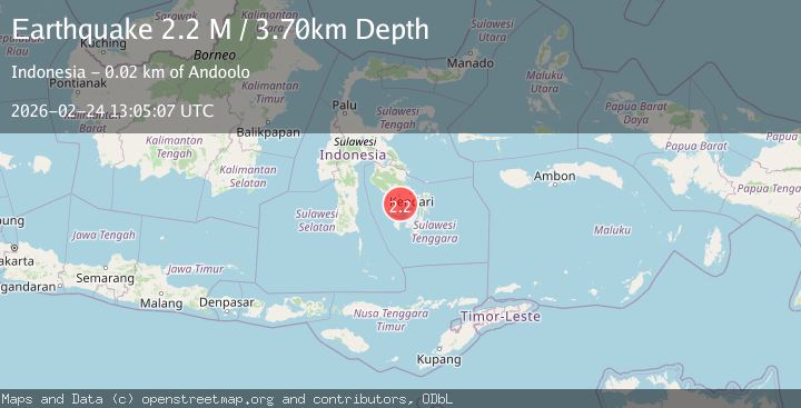 Map of Sulawesi, Indonesia