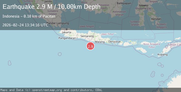 Map of Java, Indonesia
