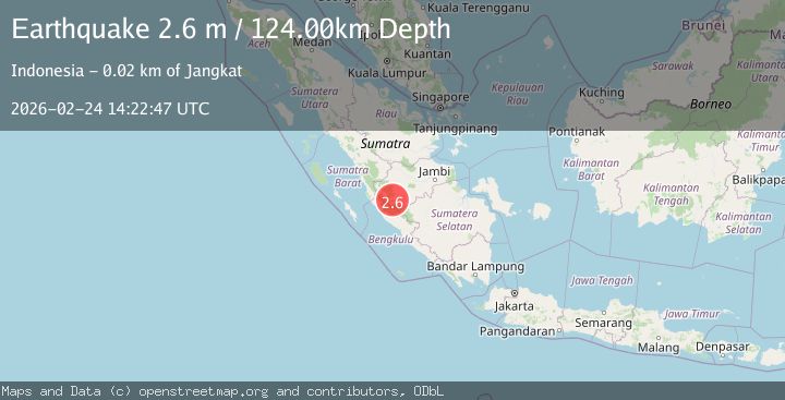 Map of Southern Sumatra, Indonesia