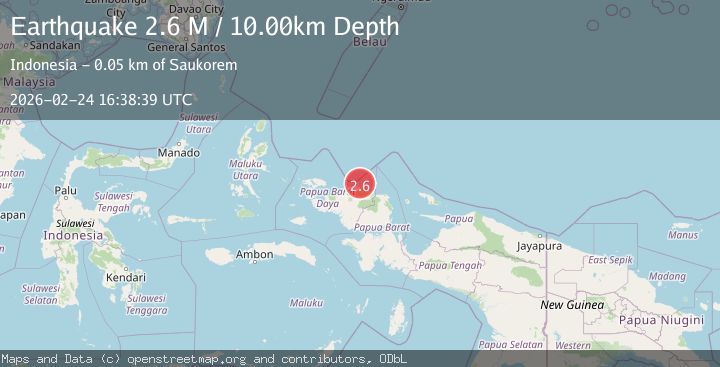 Map of West Papua Region, Indonesia