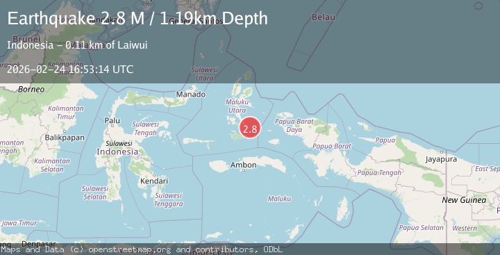 Map of Halmahera, Indonesia