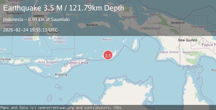 Map of Tanimbar Islands Region, Indonesia