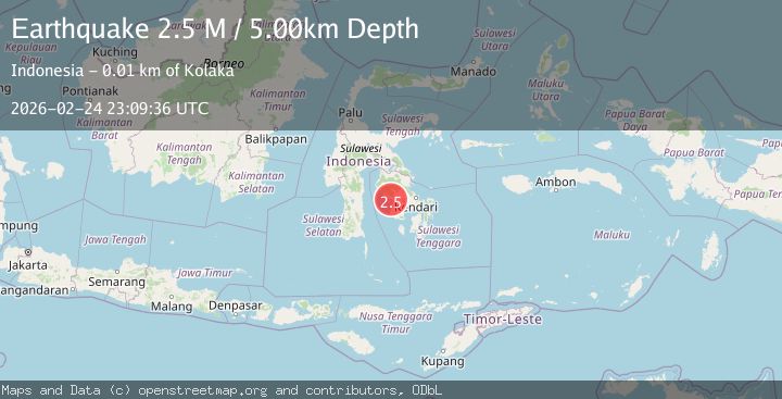 Map of Sulawesi, Indonesia