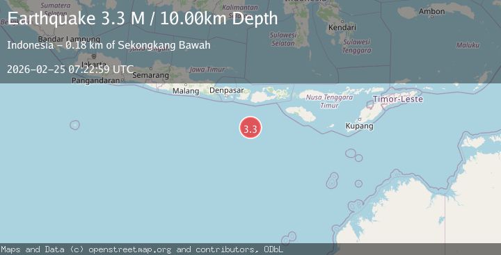 Map of South of Sumbawa, Indonesia