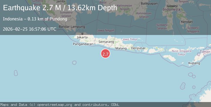 Map of South of Java, Indonesia