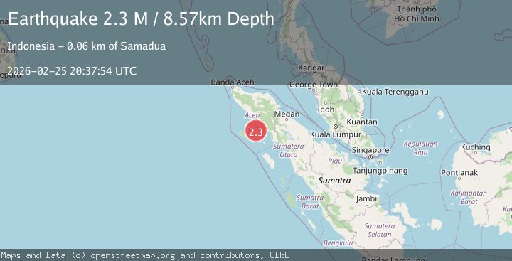 Map of Northern Sumatra, Indonesia