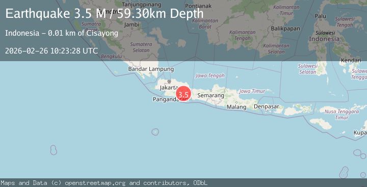 Map of Java, Indonesia