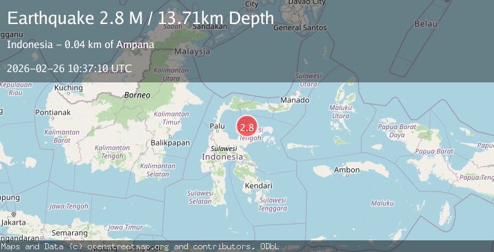 Map of Minahassa Peninsula, Sulawesi