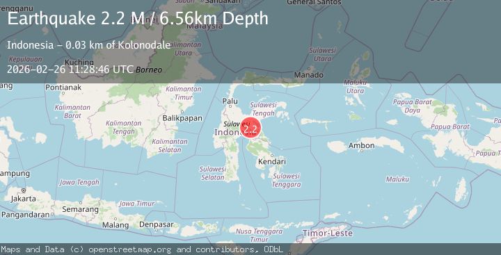Map of Sulawesi, Indonesia