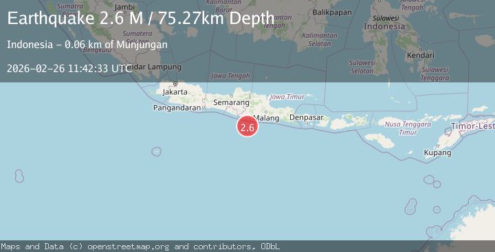 Map of Java, Indonesia