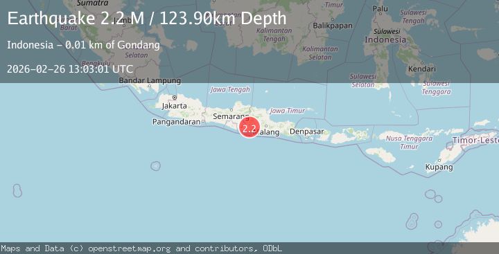 Map of Java, Indonesia
