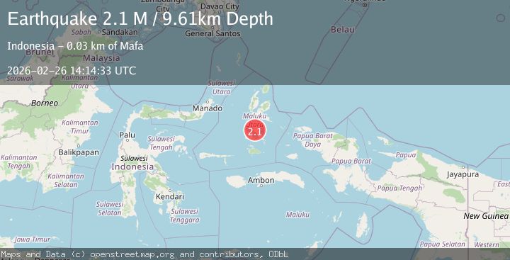 Map of Halmahera, Indonesia