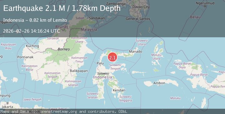 Map of Minahassa Peninsula, Sulawesi