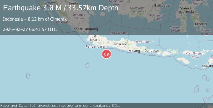 Map of Java, Indonesia