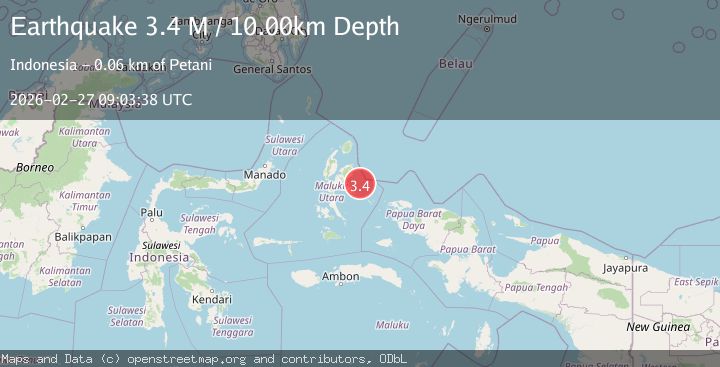Map of Halmahera, Indonesia