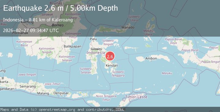 Map of Sulawesi, Indonesia