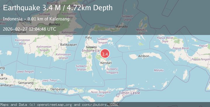 Map of Sulawesi, Indonesia