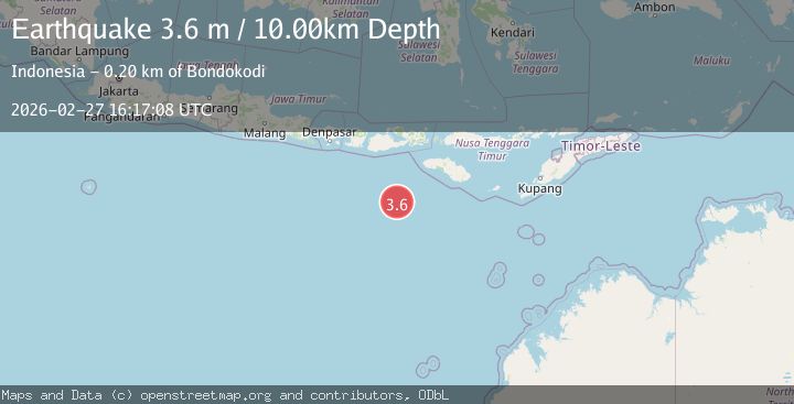 Map of South of Sumbawa, Indonesia