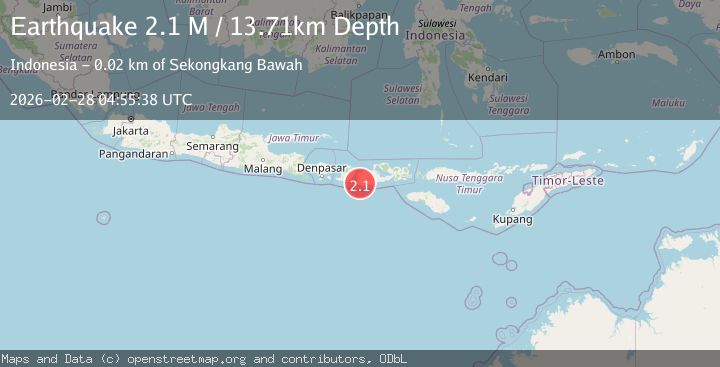 Map of Sumbawa Region, Indonesia