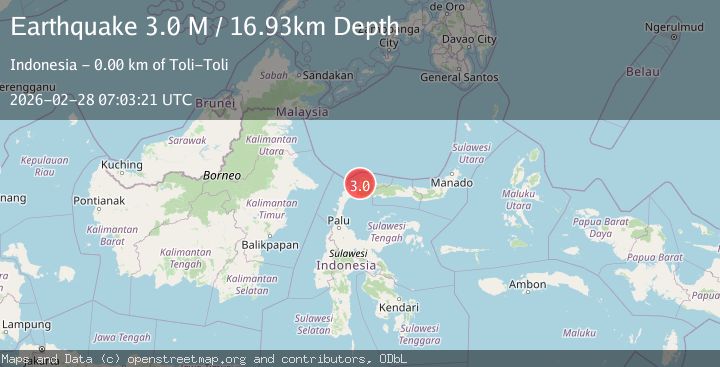 Map of Minahassa Peninsula, Sulawesi