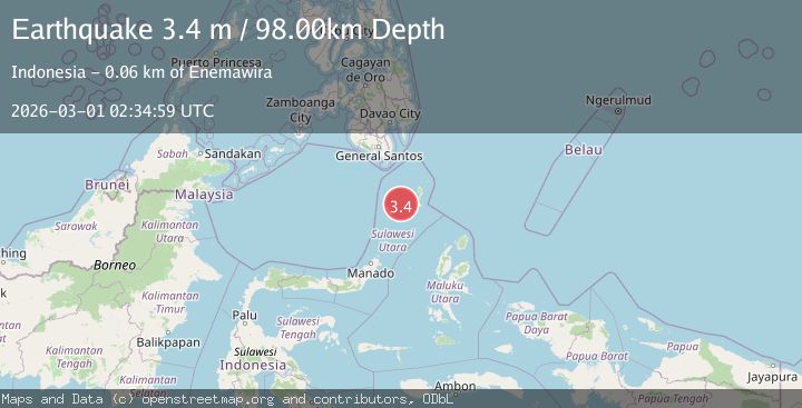 Map of Talaud Islands, Indonesia