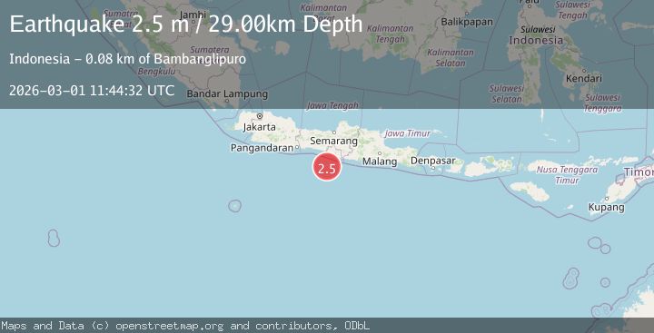 Map of Java, Indonesia