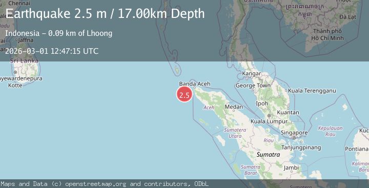 Map of Off West Coast of Northern Sumatra