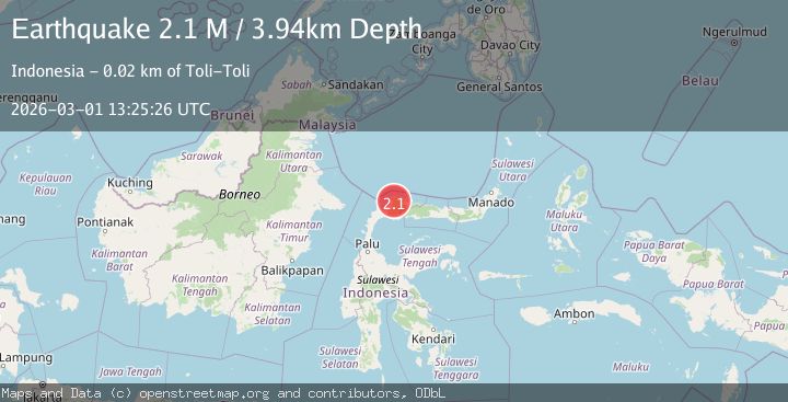 Map of Minahassa Peninsula, Sulawesi