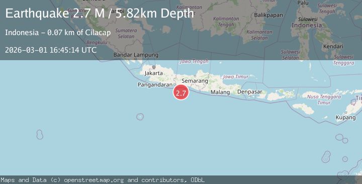 Map of Java, Indonesia
