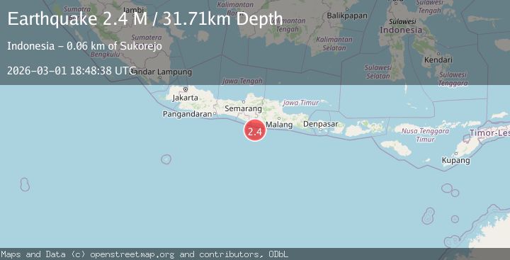 Map of Java, Indonesia