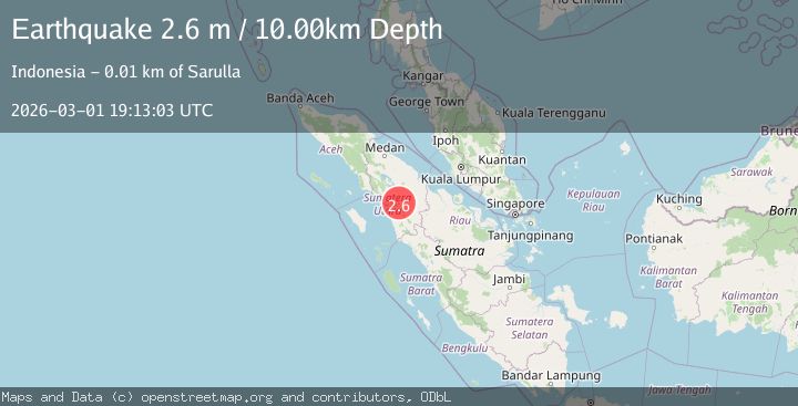 Map of Northern Sumatra, Indonesia
