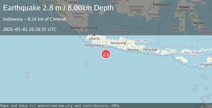 Map of Java, Indonesia