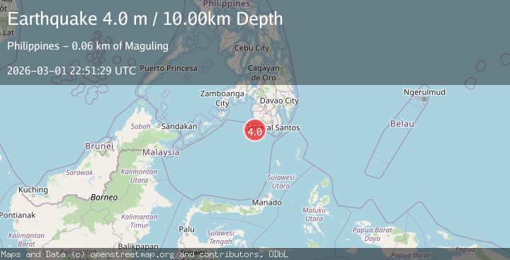 Map of Mindanao, Philippines