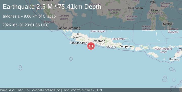 Map of Java, Indonesia