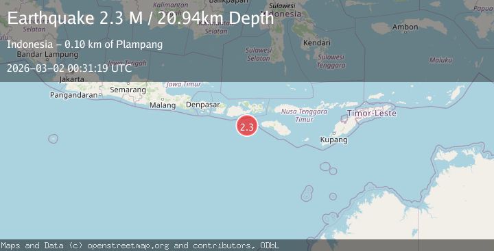 Map of Sumbawa Region, Indonesia