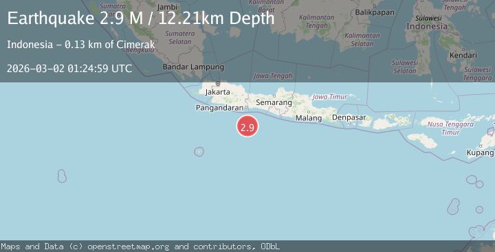 Map of Java, Indonesia