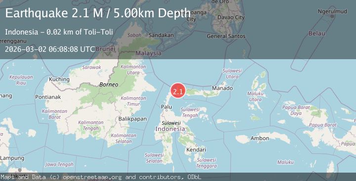 Map of Minahassa Peninsula, Sulawesi